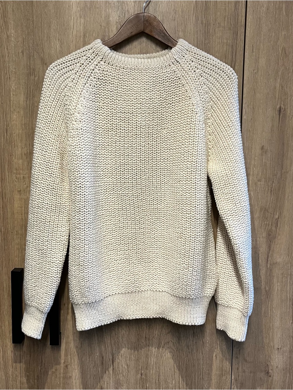 Heavyweight Chunky Knit Slouchy Cream Long Sleeve Gorpcore Sweater M Crew Neck